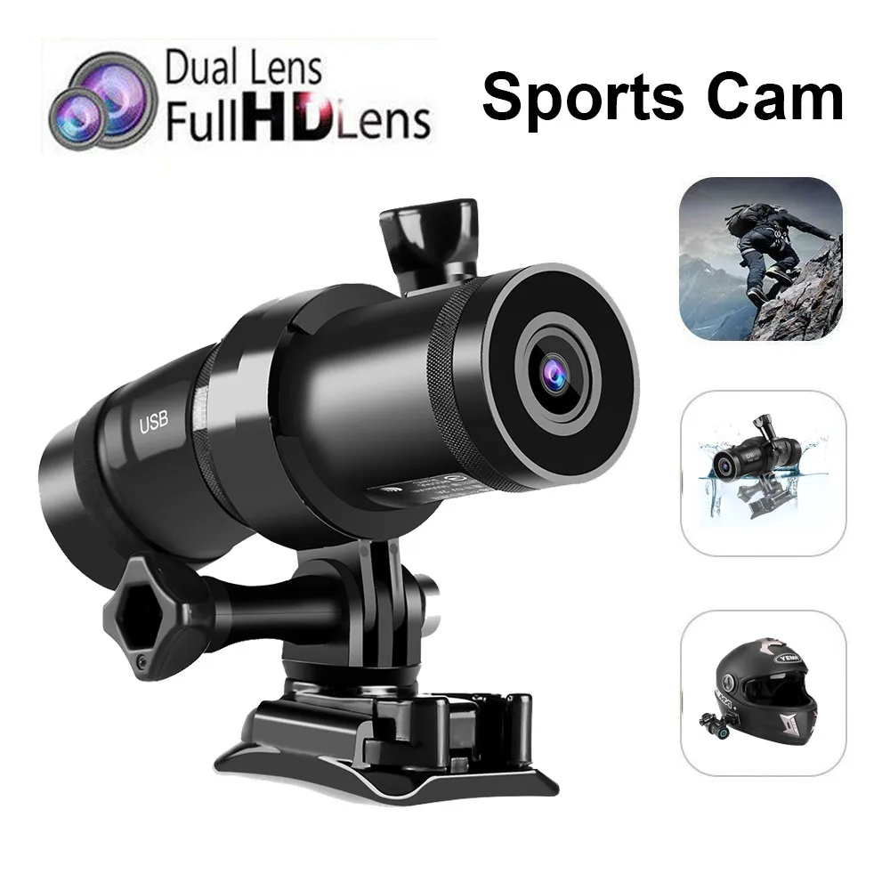 BOBLOV шлем Dash камера FHD 1080P передний задний двойной DVR Cam Водонепроницаемый для