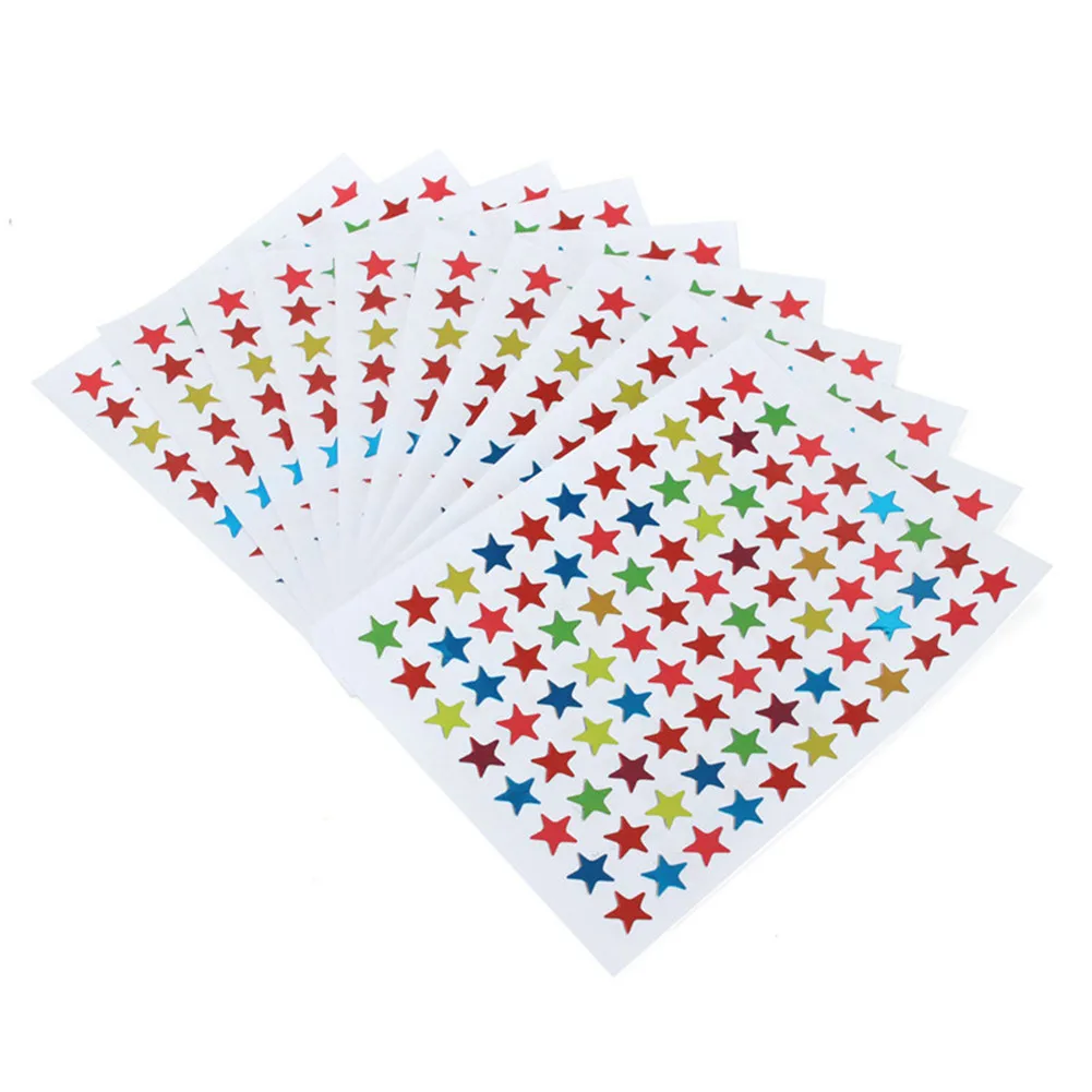 

10 Sheets Mixed Cartoon Toy Stickers for Kids Colorful Star Paper Sticker Adhesive Paper Sticker