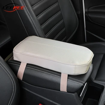

LEEPEE Universal Interior Car Accessories Leather Armrest Mat Auto Seat Armrests Storage Cover Cushion Center Console Pad