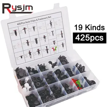 

425pcs Plastic Rivet Car Body Retainer Assortment Clips Plastic Fasteners Removal Tool Car Door Bumper Fender Liner fit for GM