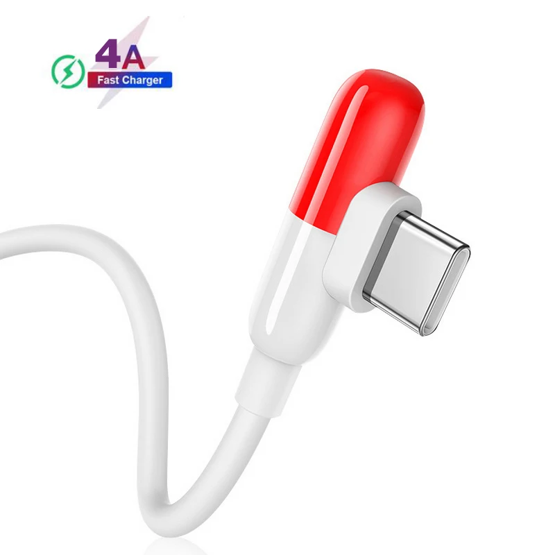 1 м/2 м USB Type C 90 градусов быстрая зарядка usb c кабель шнур для передачи данных
