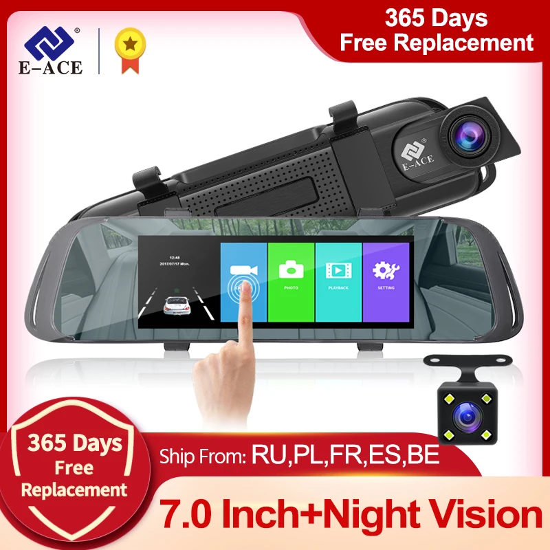 Зеркало видеорегистратор 7 0 дюйма FHD 1080P с камерой заднего