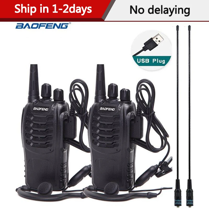 1 Uds o 2 uds $TERM impacto Baofeng BF-888S Mini Walkie Talkie Radio portátil CB radio BF888s 16CH UHF Comunicador transmisor transceptor