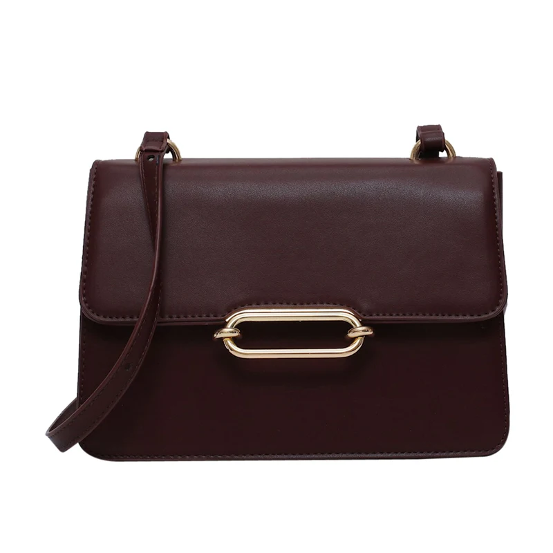 Новая Европейская и американская мода маленькая квадратная сумка женская одежда дизайнерская сумка высокого качества PU сумка через плечо WW072 - Цвет: Бургундия
