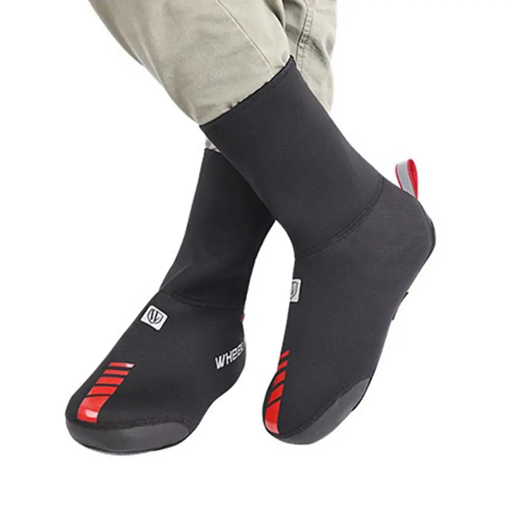 

Cycling Shoe Covers Thermal Fleece-Lined Shoe Cover for Bike Windproof Overshoes with Reflective Zipper