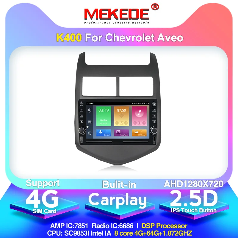 

MEKEDE K400 Android 10.0 Car Radio Player For Chevrolet Aveo 2011 2012 2013 2014 2015 Multimedia Video Navigation GPS 2din DVD