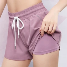 Женские сексуальные сетчатые спортивные шорты для бега, женские шорты 2 в 1 для йоги, леггинсы для спортзала, фитнеса, беговые шорты, трико для бега, спортивная одежда