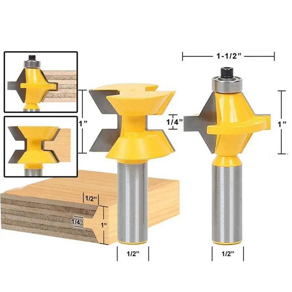 2 шт 1/" хвостовик фрезы Набор 120 градусов деревообрабатывающий паз долото резак инструмент Фрезы