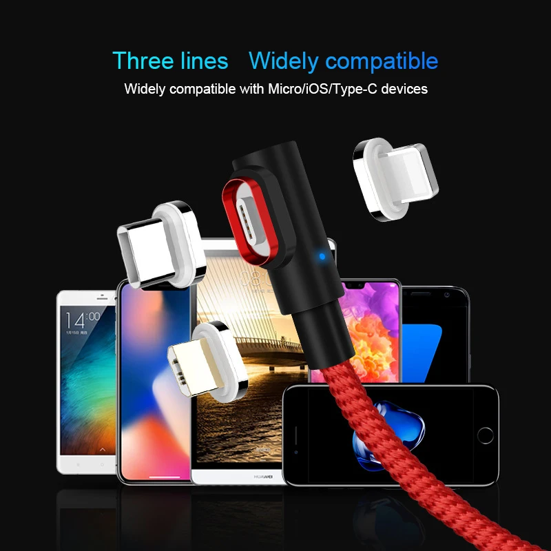 Магнитный кабель Micro USB C для быстрой зарядки Huawei P20 Lite Xiaomi зарядное устройство
