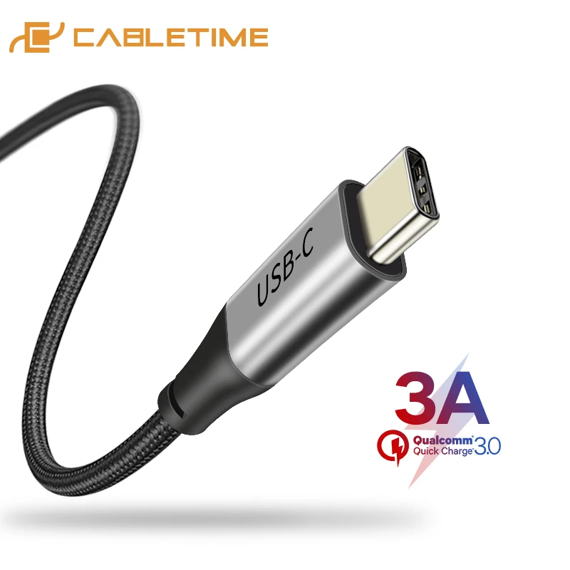 CABLETIME Premium USB-C Cable and Fast Charger 3A for Computer Xiaomi mi9/mix 2s Huawei mate30/20 P30/20 and Computer C004