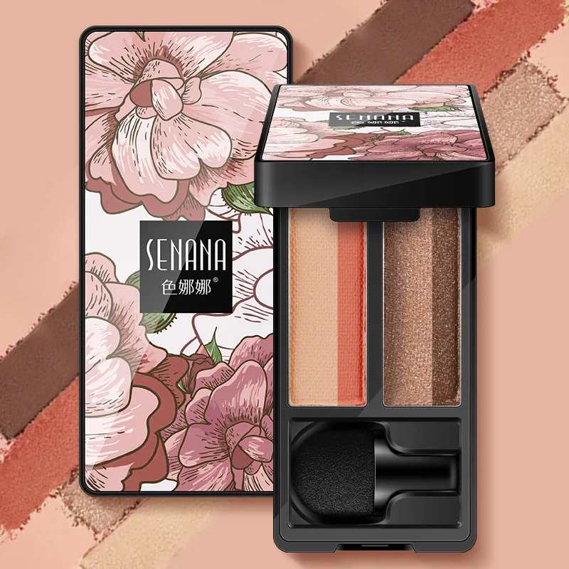 

Color Nana Lazy Double Color Gradient Eye Shadow Four Colors Eyeshadow Compact Not Smudge Eyeshadow Waterproof Double Layer Girl