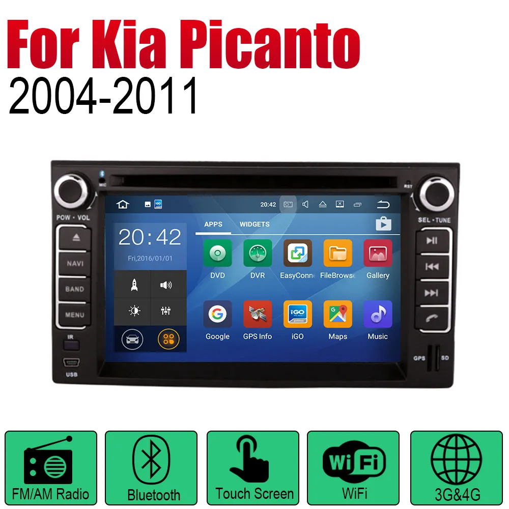 ZaiXi Авто Радио 2 Din Автомобильный dvd-плеер на основе Android для Kia Picanto Утро 2004 2005 2006 2007 2008 2009 2010 2011 gps навигации - Цвет: Standard machine