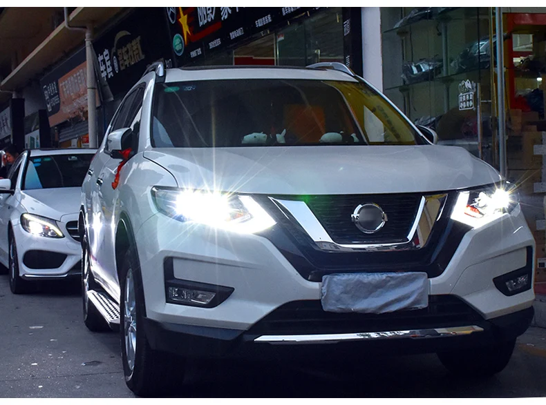 2 шт. светодиодный фары для Nissan X-Trail- светодиодный фонарь светодиодный DRL+ Динамический сигнал поворота для X-Trail светодиодный фонарь