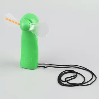

Portable Handheld Cooling Fan Colorful LED Mini Light Battery Power W/Strap Kids Bedroom Atmosphere Gift for Children