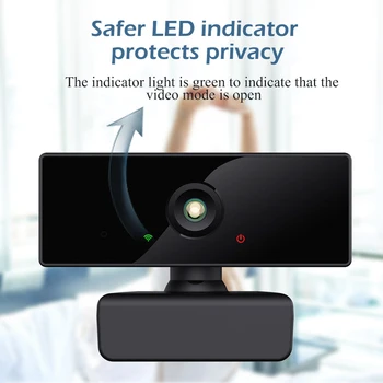 

1080P HD Web Camera USB Plug and Play 110 Degree Widescreen Built-in MIC Webcam for School Office Working Ornaments