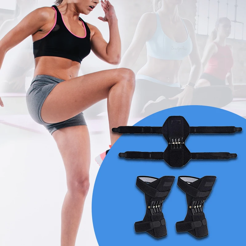 

New Innovative Elbow Knee Pads Support Powerful Rebound Spring Force Protection Strength Lift Joint Support Knee Pads Hot