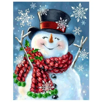 

DIY 5D Diamond Painting Kit for Adults Diamond Art Kit, Paint with Diamonds Embroidery Painting Cross Stitch-Snowman