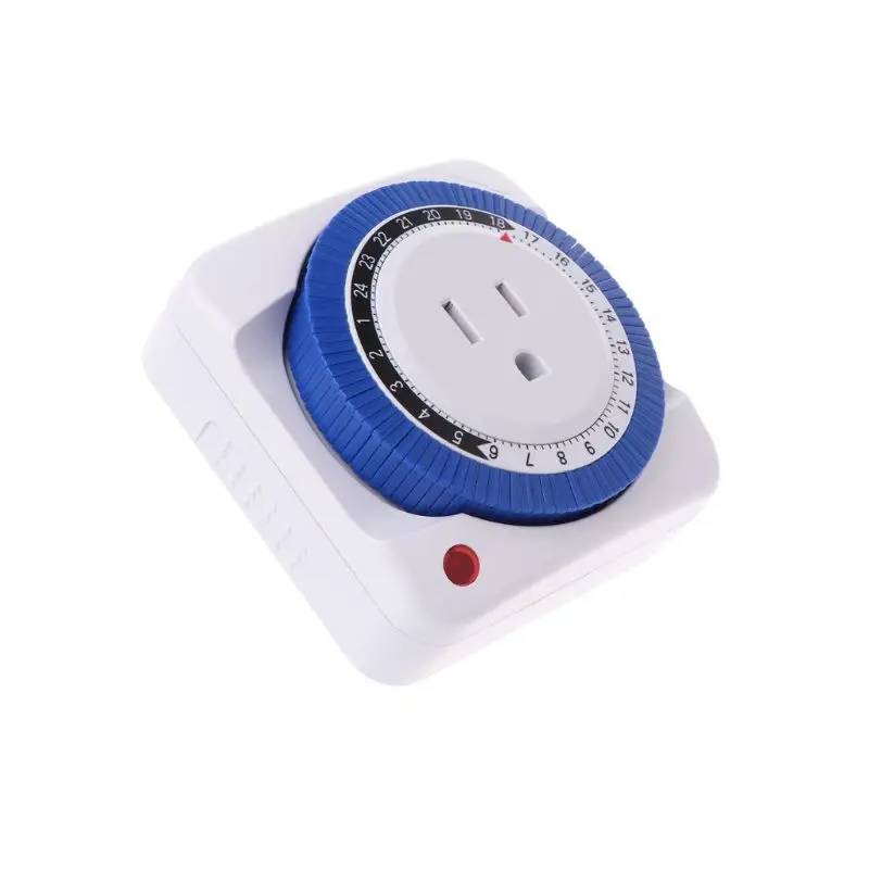 

EU 24 Hours Timer Switch Socket 230V 16A 15min to 24H Programmable Energy Saving