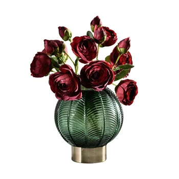 

Luxury Nordic Simple Round Glass Vase Flower Romantic Living Room Fashion Ornaments Design Decoracion Casa Retro Style Ec50hp