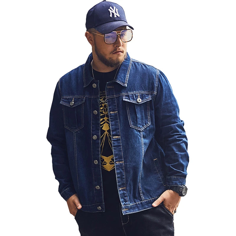 Plus size denim jacket mens Clearance