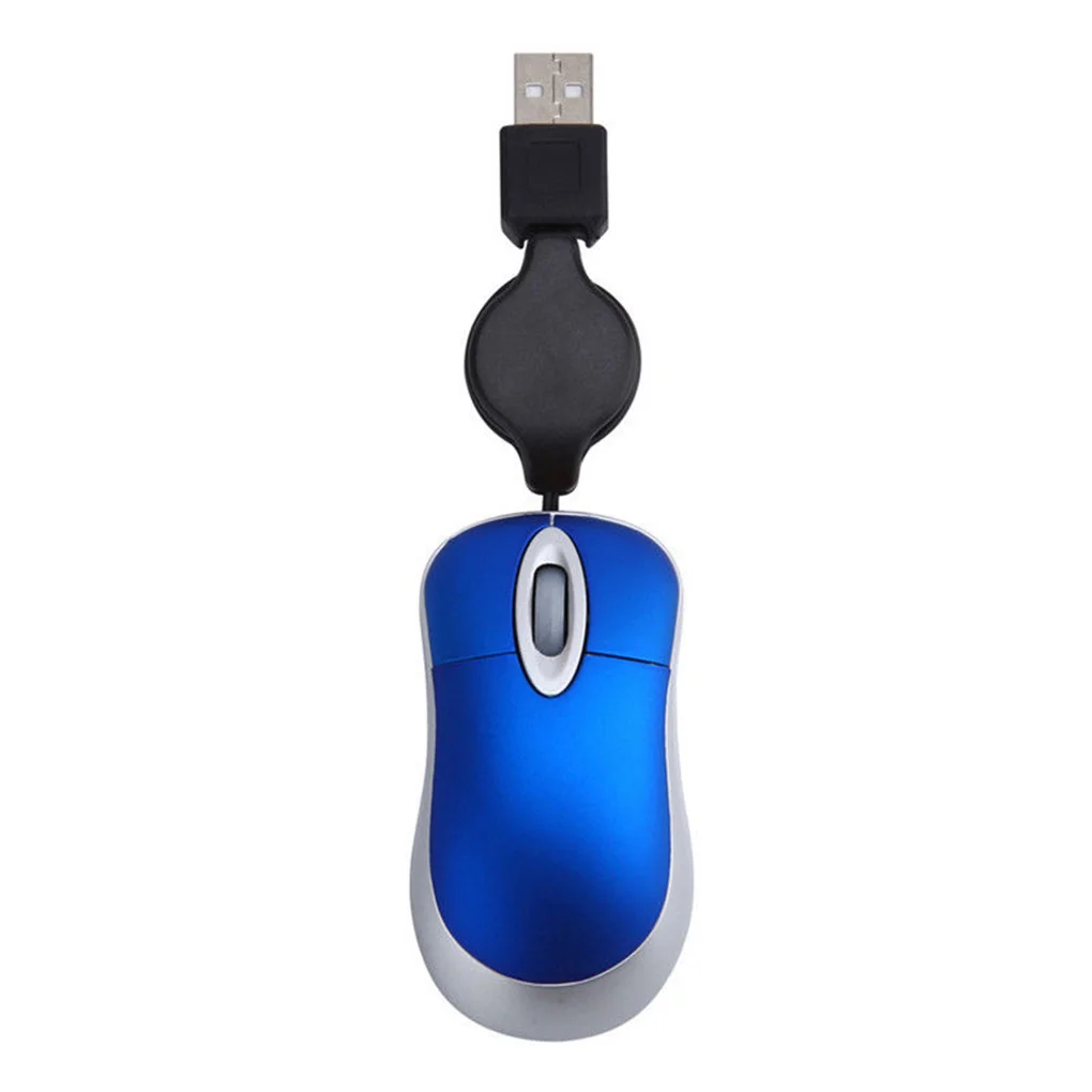 Optical Mini Retractable Mouse Portable Mini USB Wired Mouse Ergonomics Home Office Mice for Computer PC Laptop bluetooth computer mouse Mice