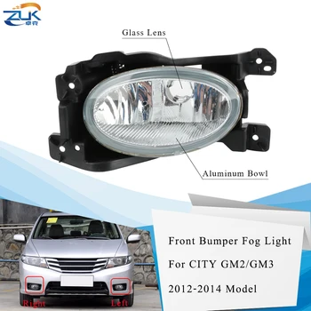 

ZUK Front Fog Lamp Fog Light Front Bumper Foglight For HONDA CITY 2012 2013 2014 GM2 GM3 With Glass Lens Aluminum Lamp Bowl