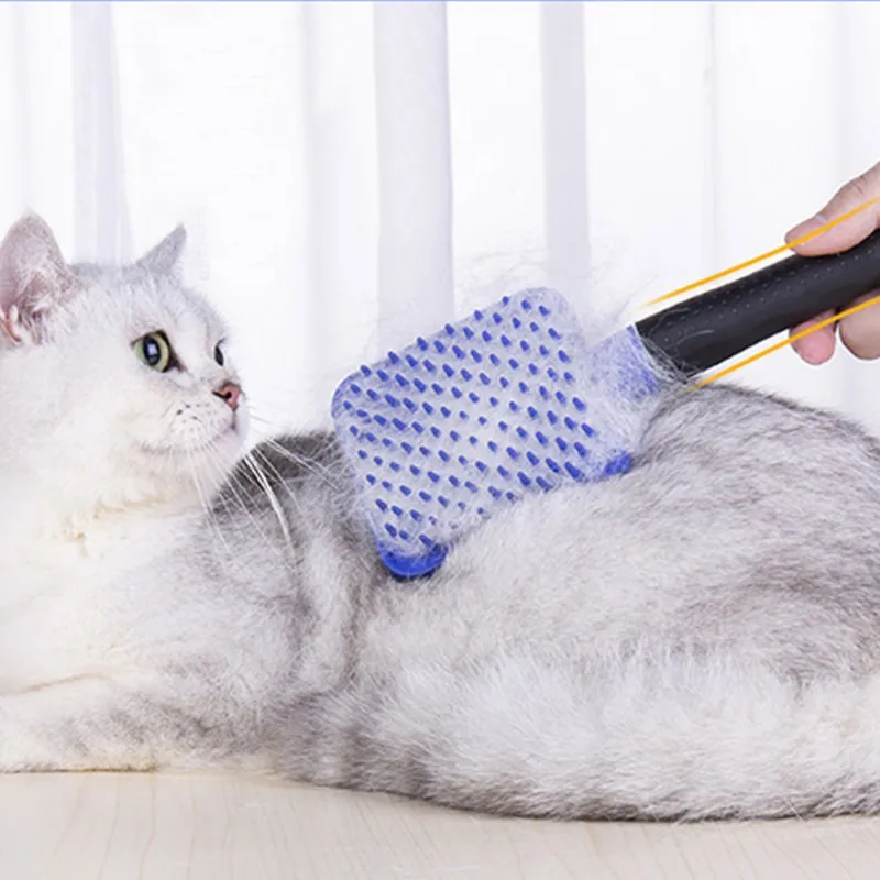 

Pet Grooming Tool Multifunctional Massage Brush Soft Silicone Shedding Comb To Remove Hair Knotting For Dogs Cats