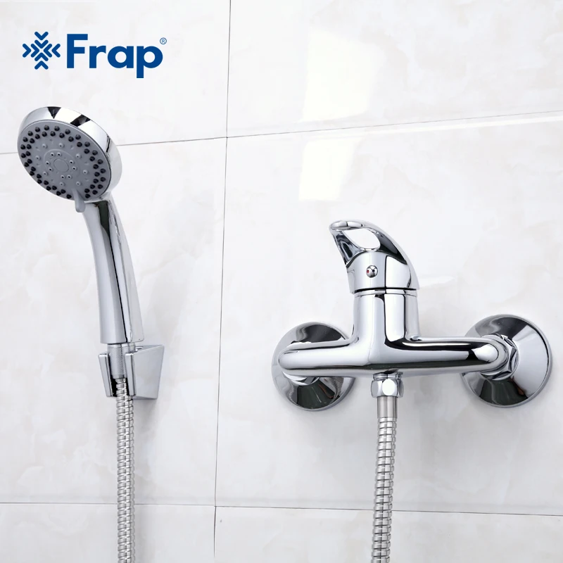 Frap 1 Set Simple Style Shower Faucet Bathroom Tap Cold and Hot Water Mixer Single Handle Torneira F2003