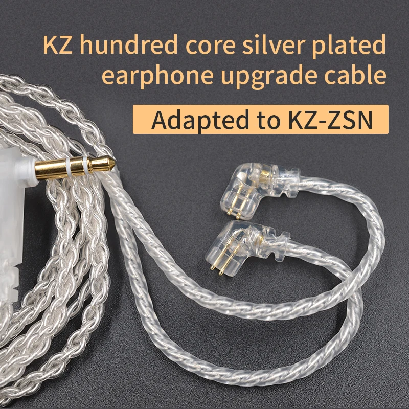 KZ-ZSN-Replaceble-Silver-Plated-Upgraded-Cable-With-3-5mm-2Pin-Connector-KZ-ZSN-Dedicated-Cable