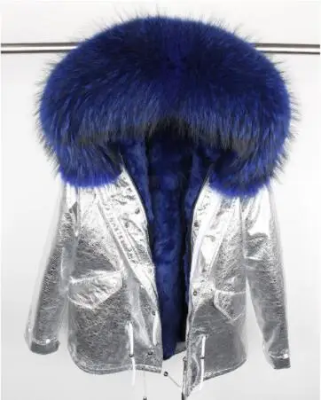 3 woman winter short Casual Parkas jacket Women faux fur liner parka real raccoon fur Collar hooded coat - Цвет: 3