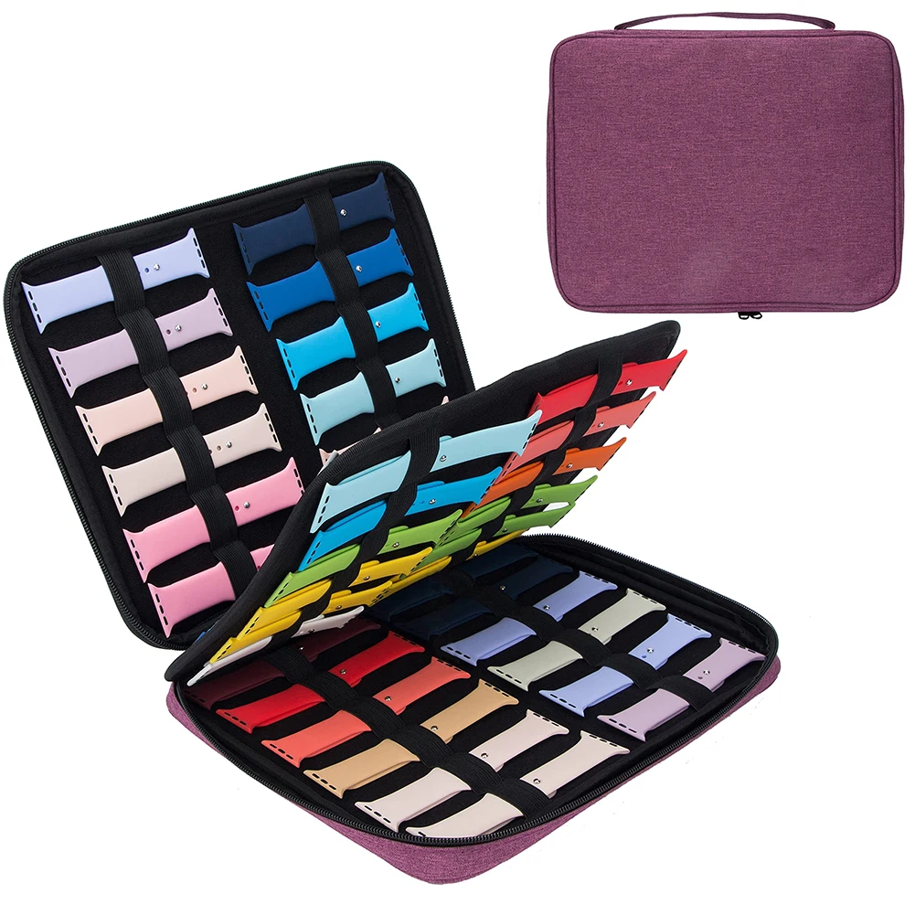 Universal 48 Slot Felt Watch Organizer Box Watchband Storage Case for Apple Band Pouch Strap Holder | Электроника