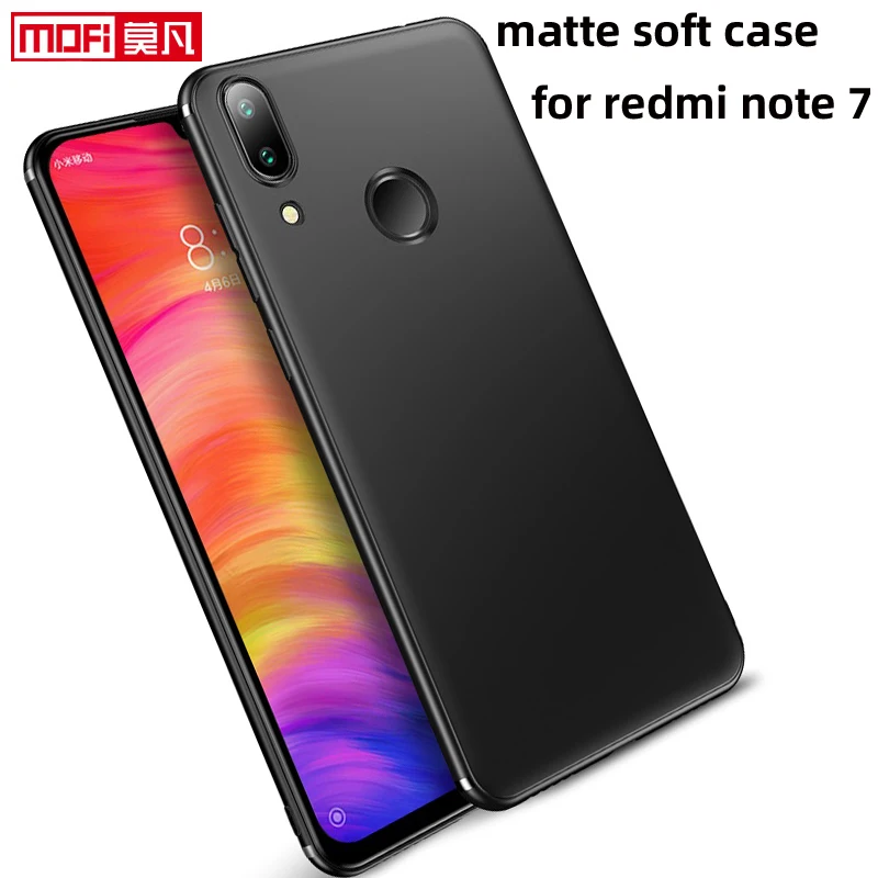 Матовый чехол для xiaomi redmi note 7 силиконовый мягкий ТПУ MOFi Черная задняя крышка