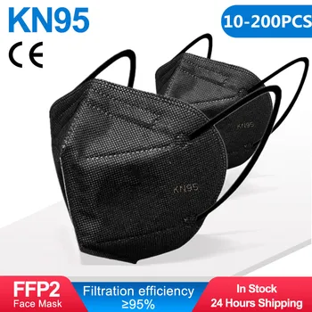

Black KN95 mask FFP2 Face Masks Against Pollution mask disposable breathable masks Dust Filter Mask Mascarillas Fast Delivery