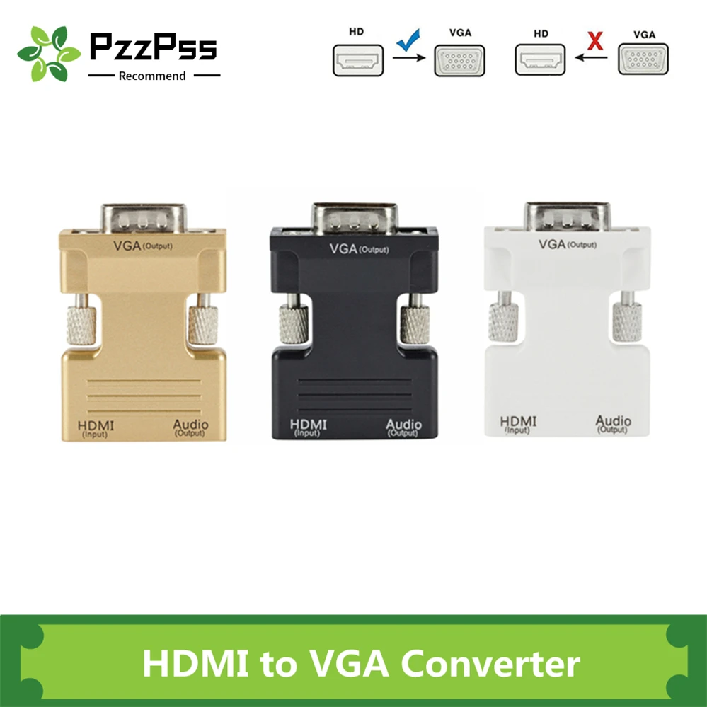 Переходник PzzPss HDMI мама-VGA папа 3 5 мм аудиокабель адаптер 1080P FHD видеовыход для ПК