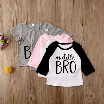 

Newborn Big Middle Sister Little Brother Baby Boy Girl Kid Tops T-shirt Clothes