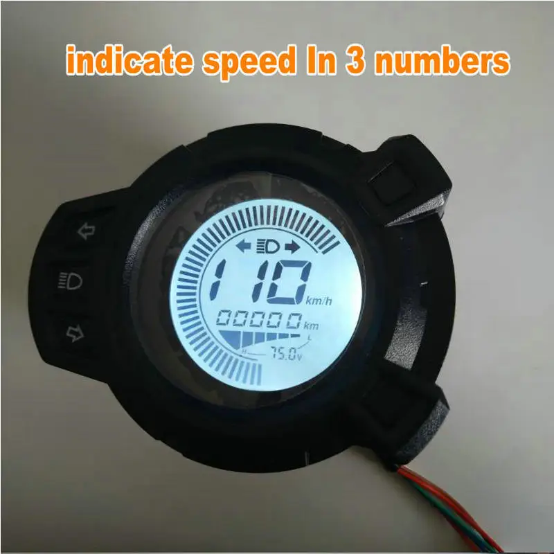 SpeedometerElectricBikeScooterLCDDisplay48v60v72v84v96vWith