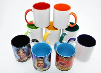 

11oz inside and handle color Sublimation Customized ceramic mug with print DIY Photo gift 96PCS NO.M003