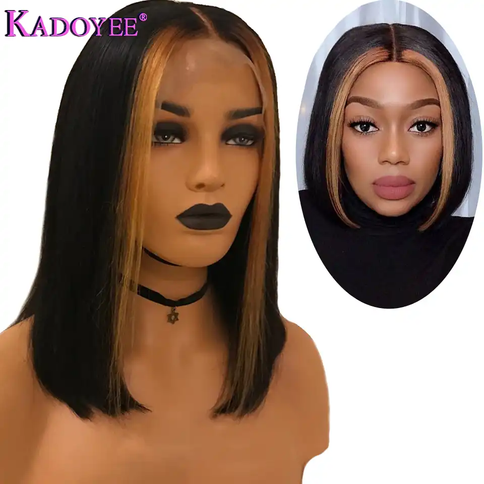 13x4 Highlight Straight Bob Wig Ombre Color Lace Front Human Hair Wigs Brazilian Pre Plucked With Baby Hair Lace Frontal Wigs Human Hair Lace Wigs Aliexpress