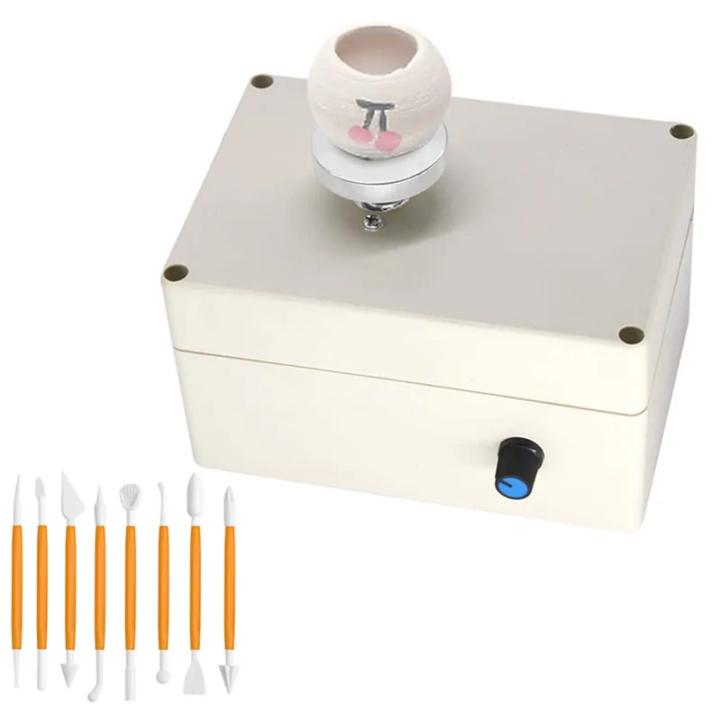 Mini Pottery Wheel, Couleeur 2000RPM & 10/6.5cm Turntable Electric Pottery Wheel, Adjustable Speed Pottery Wheel Kids With Shaping Tools For Children On