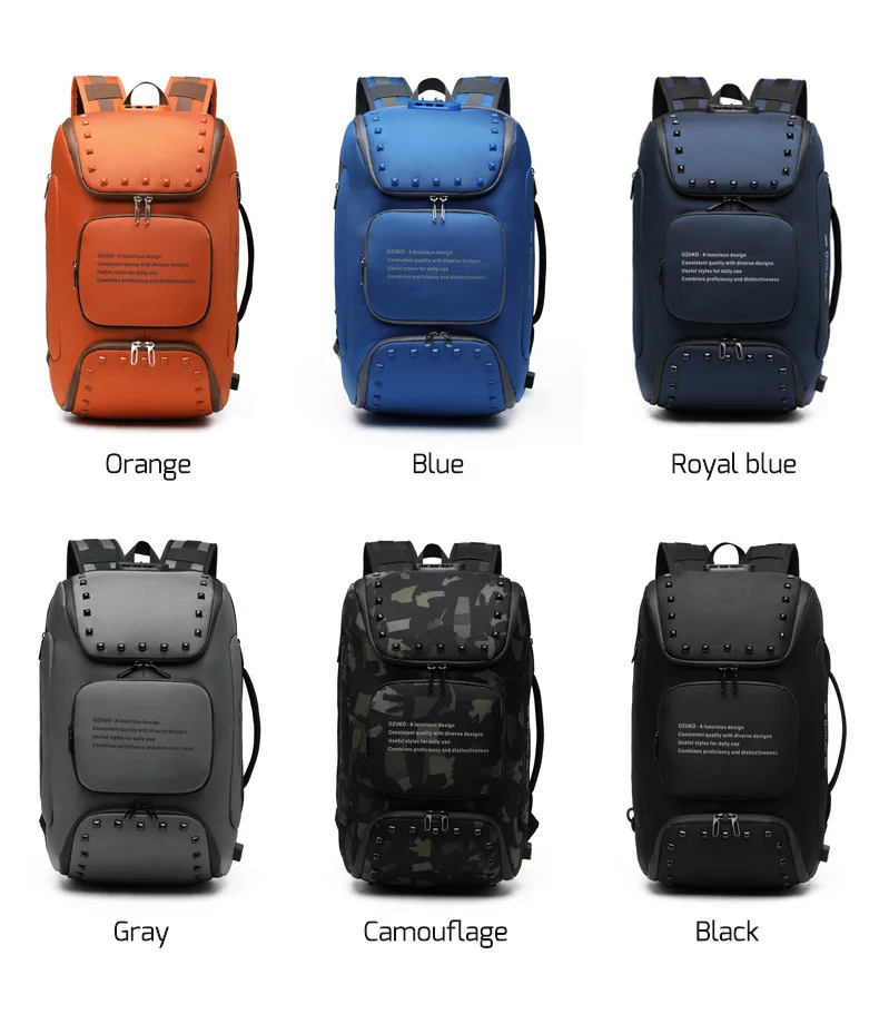 OZUKO многофункциональный мужской рюкзак 15,6 дюймов Противоугонный замок рюкзака для ноутбука дизайн бизнес путешествия мужской водонепроницаемый Mochilas