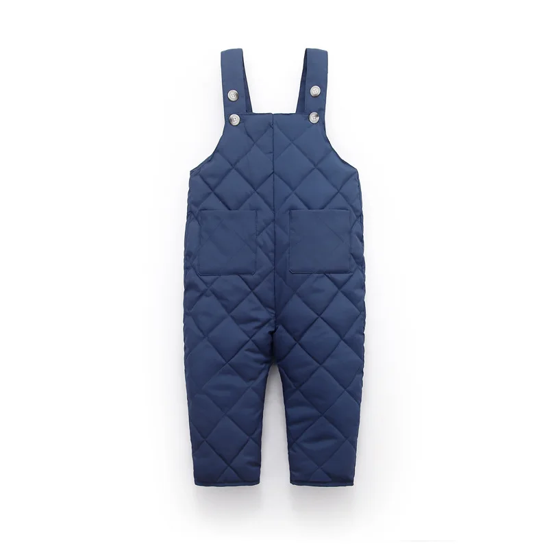 Зимняя одежда для маленьких мальчиков плотный теплый пуховик из хлопка для новорожденных детей комбинезон для девочек Повседневный костюм для малышей сдельник для ребенка - Цвет: navy blue
