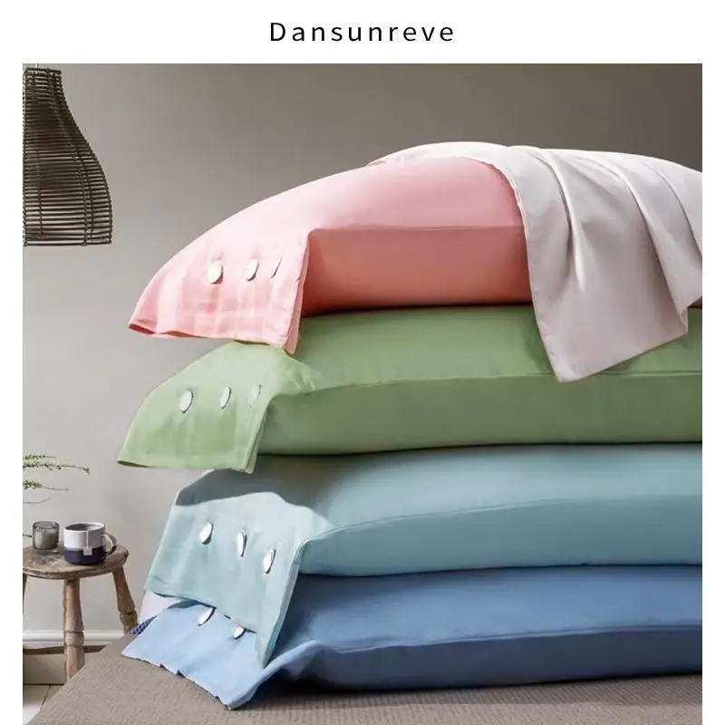 Dansunreve длинный штапельный Хлопковый чехол для подушки 1 шт. 450 TC серый белый зеленый чехол для подушки 19x29''