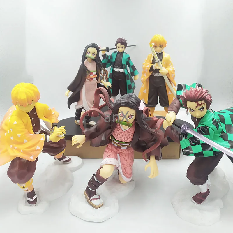 

Anime 16CM Demon Slayer Kimetsu no Yaiba figure Kamado Tanjirou Action Figure Agatsuma Zenitsu Nezuko Warrior PVC Model Toys