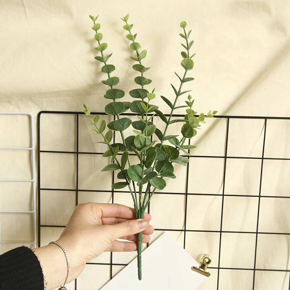 

Soft rubber Artificial Plant Table Wedding Party Decor Eucalyptus Leaves Leaf 37cm Room Garden