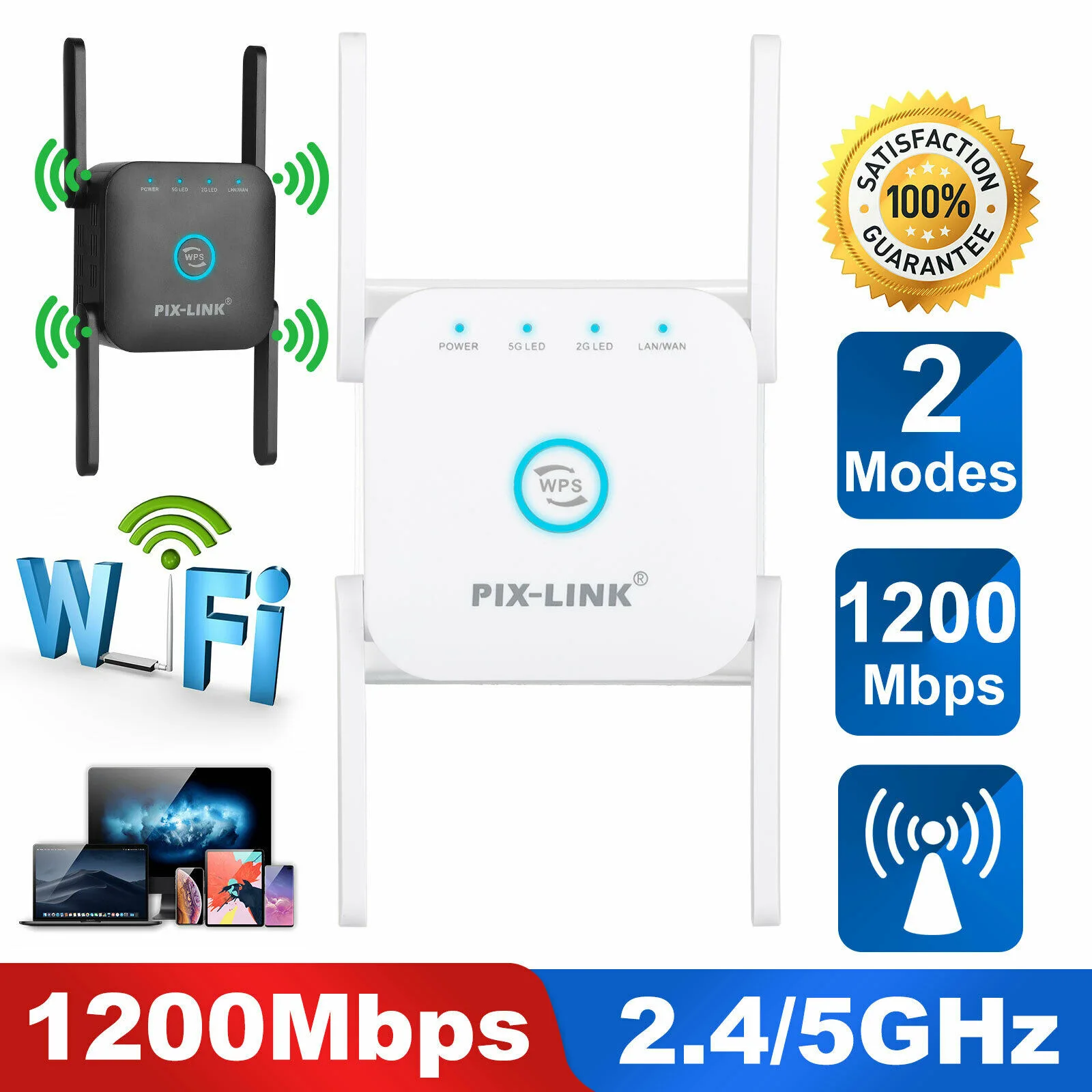 AC24 белый двухчастотный повторитель усилитель сигнала Wi-Fi 1200 м Беспроводной AP