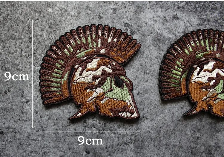 Череп спартанская голова камуфляж Танк Летающий солдат липучка нарукавная вышивка военный фанат Железный значок наружное украшение для рюкзака