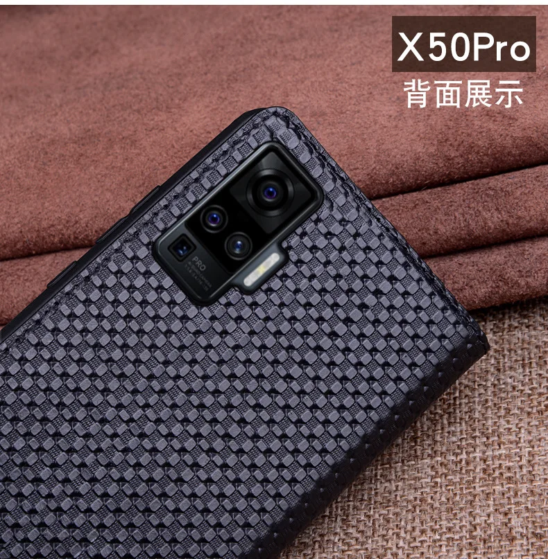 Flip para Vivo Case do Telefone para Vivo Cases de Telefone à Prova de Choque Luxo Couro Genuíno Meio Pacote X50 Pro 6 Luxo couro genuíno flip para vivo x50