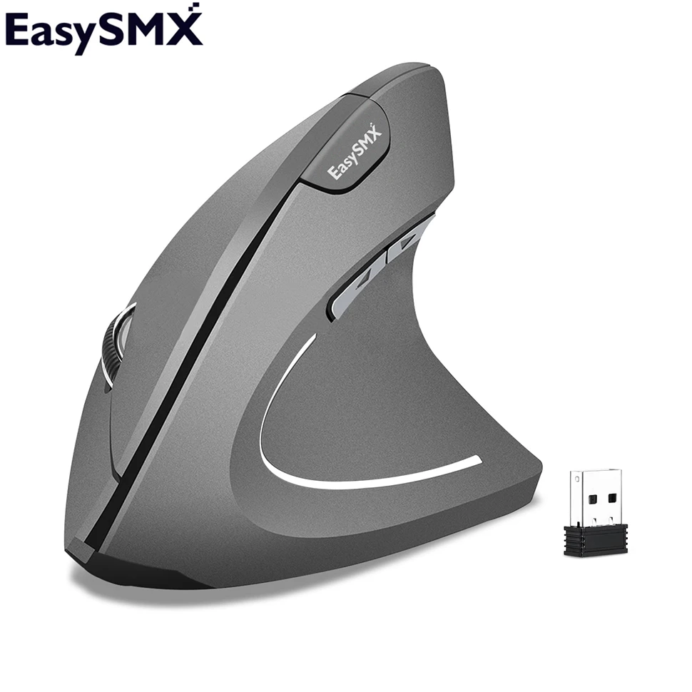 

New Mouse EasySMX G814 Wireless Mouse Vertical Computer Mouse Ergonomic Optical 1200 1600 2400 DPI For PC MAC OS
