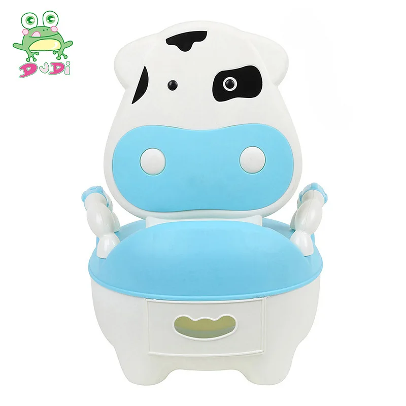 

New Style Toilet for Kids Multi-functional Blue Cartoon Cow Drawer-type Infant Children's Toilet Pedestal Pan