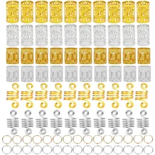 90 шт. золотые металлические африканские Кольца для волос бусины манжеты трубки подвески дредлок Dread волосы косы украшения ювелирных изделий Аксессуары